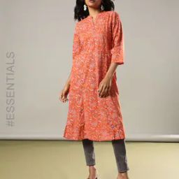 Women Printed Cotton Straight Kurta with Insert Pocket-image-26