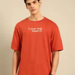 Men Typographic Print Oversized Fit T-Shirt-image-94