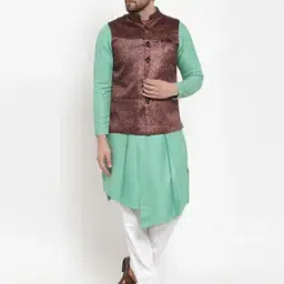 Printed Slim Fit Nehru Jacket-image-56