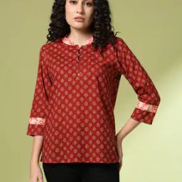 Women Floral Print Relaxed Fit Tunic-image-97