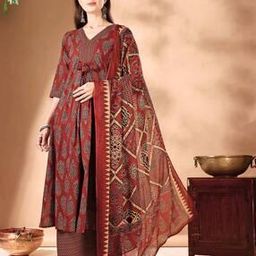 Women Indian Flared Kurta Set-image-46