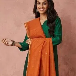 fabindia Women Cotton Silk Blend Dupatta-picture-44