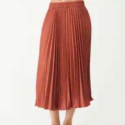 Pleated Flared Skirt with Elasticated Waist-image-32