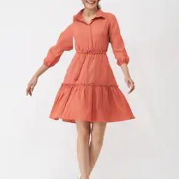 Fit & Flare Dress with Belt-image-63