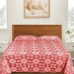 Floral Print King-Size Bed Cover-image-9