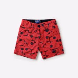 Tropical Print Flat-Front Shorts-image-86