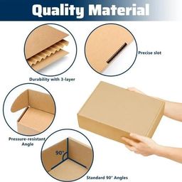 JIA INDUSTRIES size:7 x 4 x 2 Inch,3 Ply Brown Flap,Self Locking Corrugated Box For Sturdy and Secure Shipping,Moving, Courier,Gifting and Multipurpose Use (Pack of 25, Brown) image 5