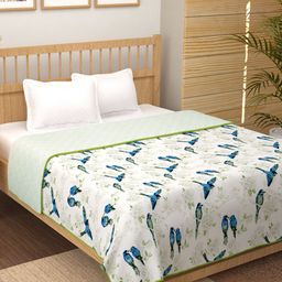 Story@home Sea Green & White Geometric Cotton AC Room 150 GSM Reversible Double Bed Dohar-image-88