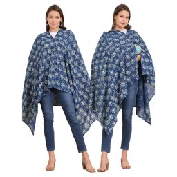 Secret Wish Blue Floral Cotton Nursing Cover-picture-25