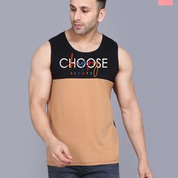 SLOWLORIS Pack Of 2 Printed Combed Cotton Gym Vests VSL26 CMB(CHS BLACKRUST)(LOUD PEACH)-image-86