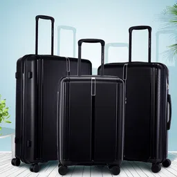 Nasher Miles The Line Set Of 3 Hard-Sided Water Resistance Medium Size Trolley Suitcase-17