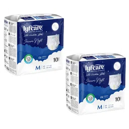 Lyfcare Set Of 2 Secure Night Adult Pull Up Diaper Pants - M - 10 Pieces Each-image-18