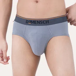 DAMENSCH Men Grey Solid Deo Cotton Anti Bacterial Briefs DAM-CTS-B-DRG-image-56