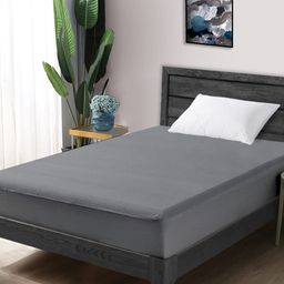Divine Casa Grey Solid Single Size 210 GSM Water Resistant Mattress Protector-image-72
