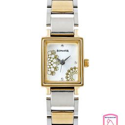 Sonata Women Silver-Toned Dial Wedding Collection Watch 8080BM01-10