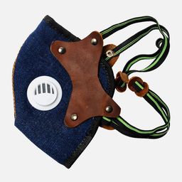 TINY HUG Kids Navy Blue & Brown 2 Ply Respiratory Face Mask-32