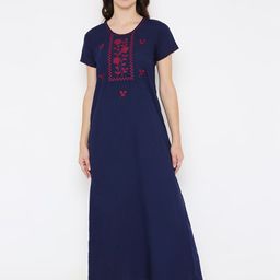 Sand Dune Floral Embroidered Maxi Nightdress-image-19