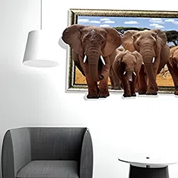Asian royal Blue & Brown Printed Self-Adhesive Wall Sticker-image-98