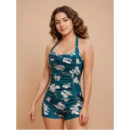 WomanLikeU Teal Printed One Piece Swimwear-picture-44