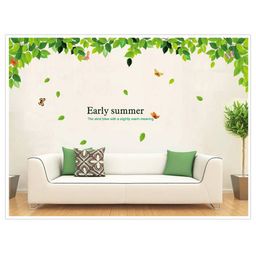 Jaamso Royals Green Leaves Printed Self Adhesive Wall Sticker-image-66