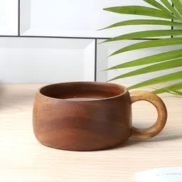 NATURALLY YOURS Brown Solid Wood Glossy Mugs Set of Cups and Mugs-47