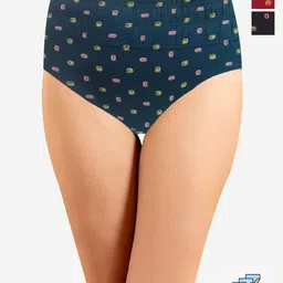 In Care Pack Of 3 Geometric Printed Pure Cotton Hipster Briefs-image-41