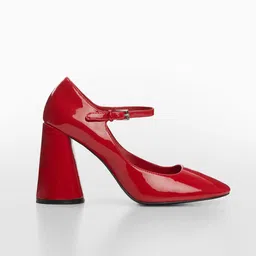 MANGO Round-Toe Block Heel Pumps-20