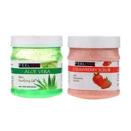 FEELHIGH Aloe vera Gel & Strawberry Scrub 500g each-13