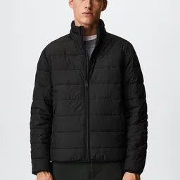 MANGO MAN Black Solid Ultra-Light Water Resistant Padded Jacket-image-16