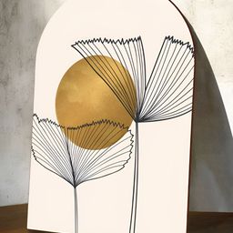 Art Street Gold-Toned 1 Piece Synthetic Wood Abstract Wall Paintings-image-88