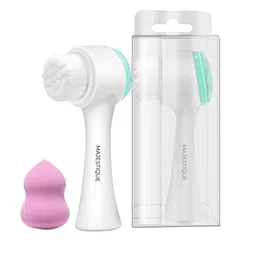 MAJESTIQUE Set of 2 Manual Facial Cleansing Brush With Blender Beauty Makeup Sponge-5