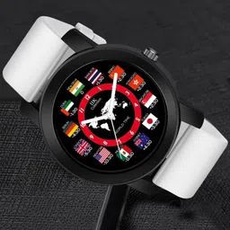 IIK COLLECTION Men Round Dial Adjustable Flexible Silicon Strap Watch image 1
