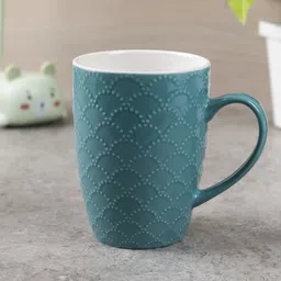 MARKET99 Ceramic Sea Green & White Textured Matte Coffee Mug 330ML-47