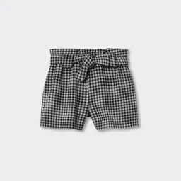 Mango Kids Girls Checked Sustainable Shorts with Belt-picture-34