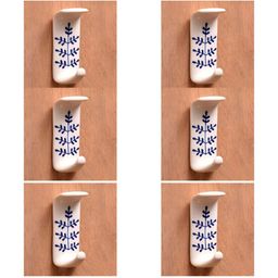 IndianShelf White & Blue 6 Pieces Floral Ceramic Wall Mounted Coat Hooks-7