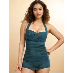 WomanLikeU Teal Full Coverage Padded Monokini Bodysuit-picture-32