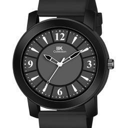 IIK COLLECTION Men Round Dial Adjustable Flexible Silicon Strap Analogue Watch image 2