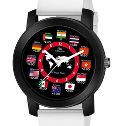 IIK COLLECTION Men Round Dial Adjustable Flexible Silicon Strap Watch image 2
