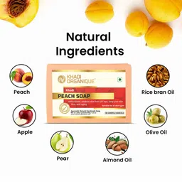 Khadi Organique Set of 7 Peach Handmade Soap with Essential Oils 125 g (Each) image 4
