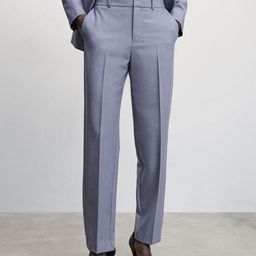 MANGO Women Straight Fit Solid Formal Trousers-image-73