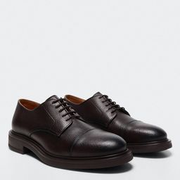 MANGO MAN Textured Leather Sustainable Formal Derbys-image-75