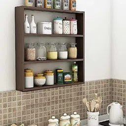 Devansh Brown MDF 3-Tier Basic Wall Shelf-21