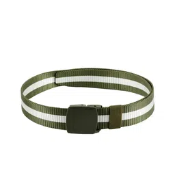WINSOME DEAL Men Green & White Striped Belt-image-7