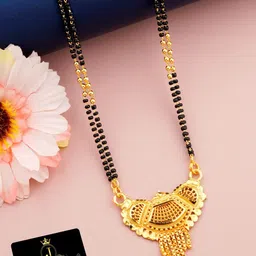 JEWEL WORLD Gold-Plated & Beaded Mangalsutra-26