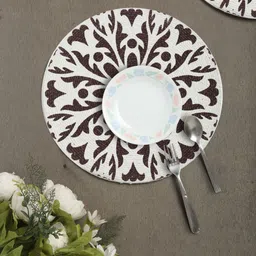 HOSTA HOMES Set of 6 Printed Round Pure Cotton Table Mats-16