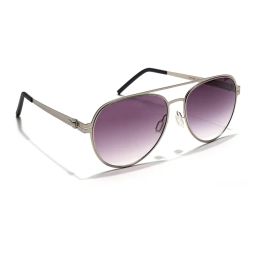 Voyage Unisex Purple Lens Silver Frame Aviator Sunglasses - MG5607-picture-22