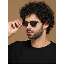 Voyage Unisex Black Frame Black Lens Color Rectangle Sunglass (54)-picture-48