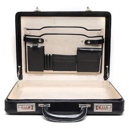 Red Cherry Genuine Leather Briefcase Laptop Compartment Expandable Features High-Security Combo Number Lock Briefcase Bag for Men image 4