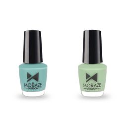 Moraze Nail Polish Pack of 2 - Aquamarine, Crystal Clear - 10 ML (5 ML Each)-25