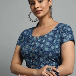 indie picks Dabu Print Tailored Fit Front-Open Top image 1